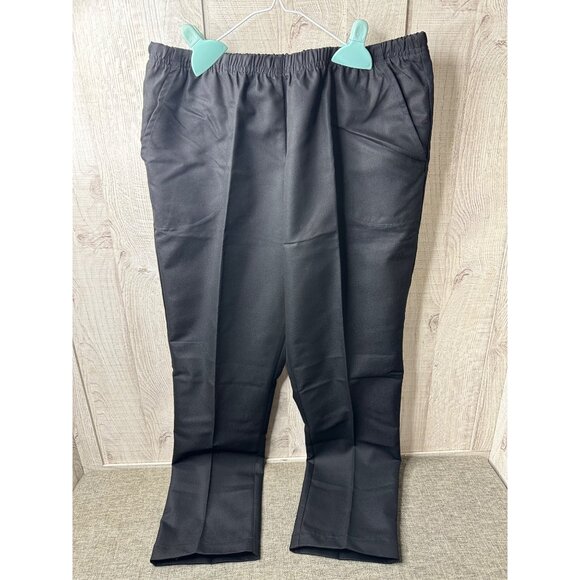 Blair Pants - Blair Womens Black Elastic Waist Pants Large Cotton/Polyester Blend Pockets